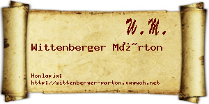Wittenberger Márton névjegykártya